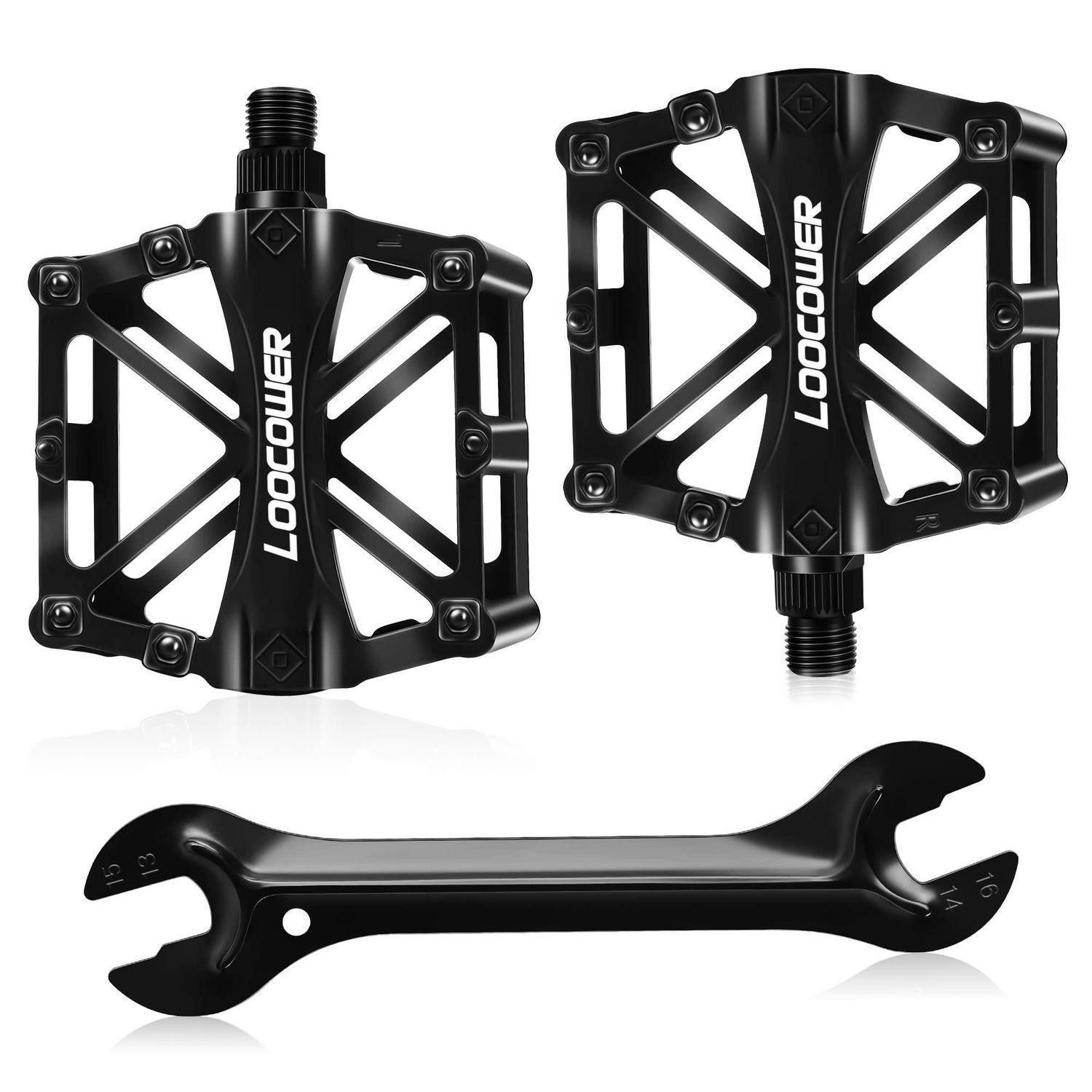 LuxusKollektion Plattformpedale Fahrrad Pedale Aluminium Anti-Rutsch Schwarz