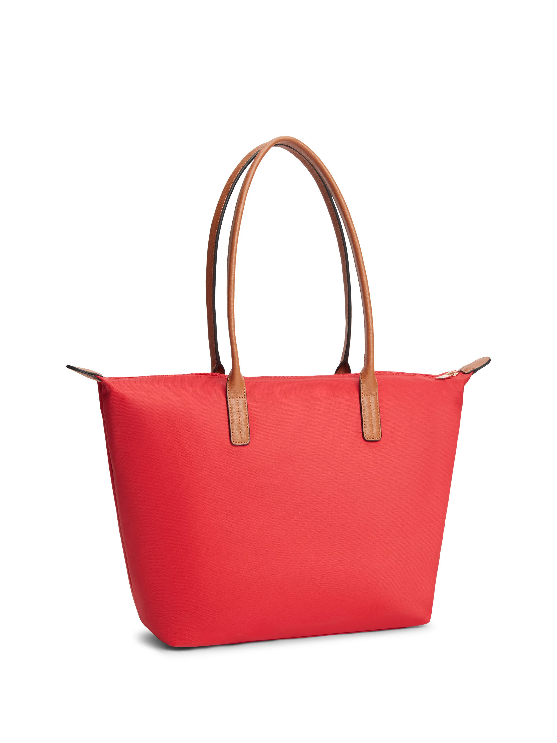 Tommy Hilfiger Tragetasche POPETTE TOTE, Damen Handtasche, Schultertasche mit kontrastfarbigen Henkeln