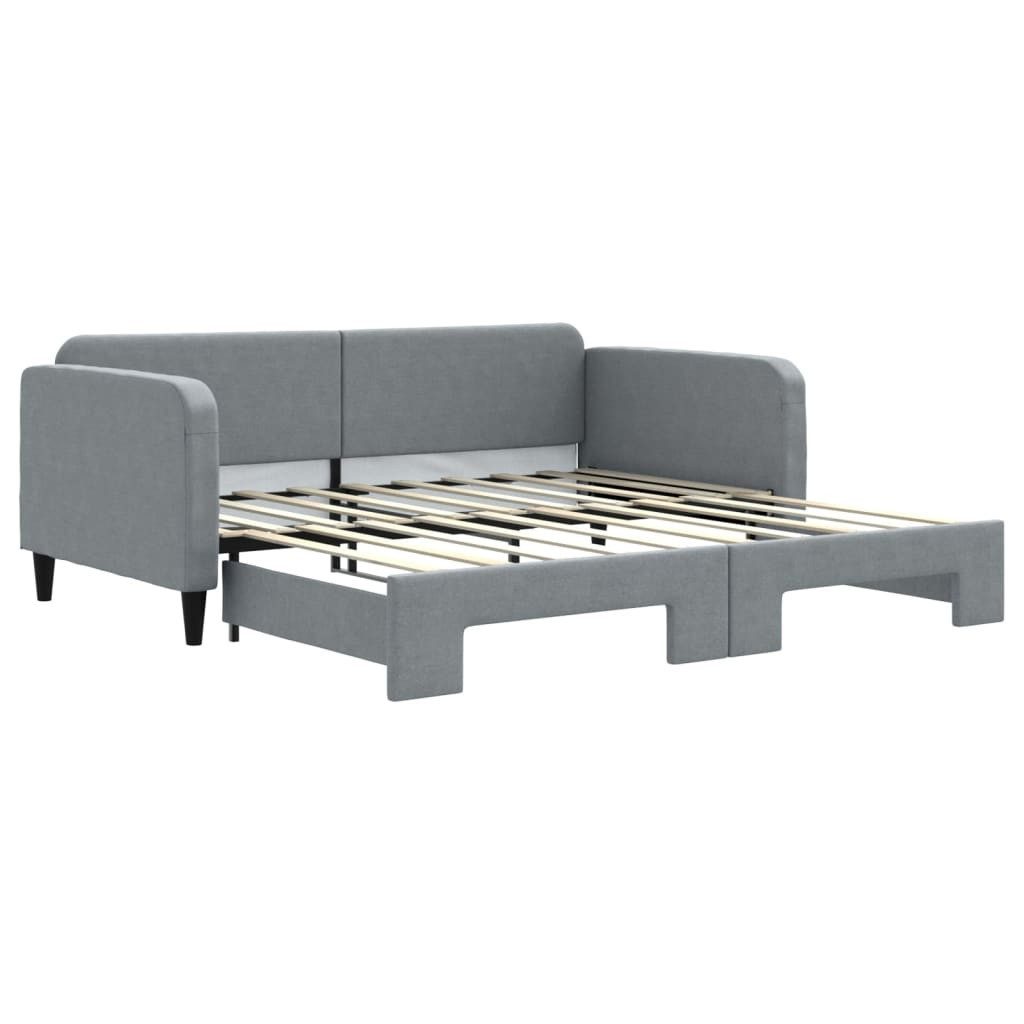 vidaXL Bett Tagesbett Ausziehbar Hellgrau 90x190 günstig online kaufen
