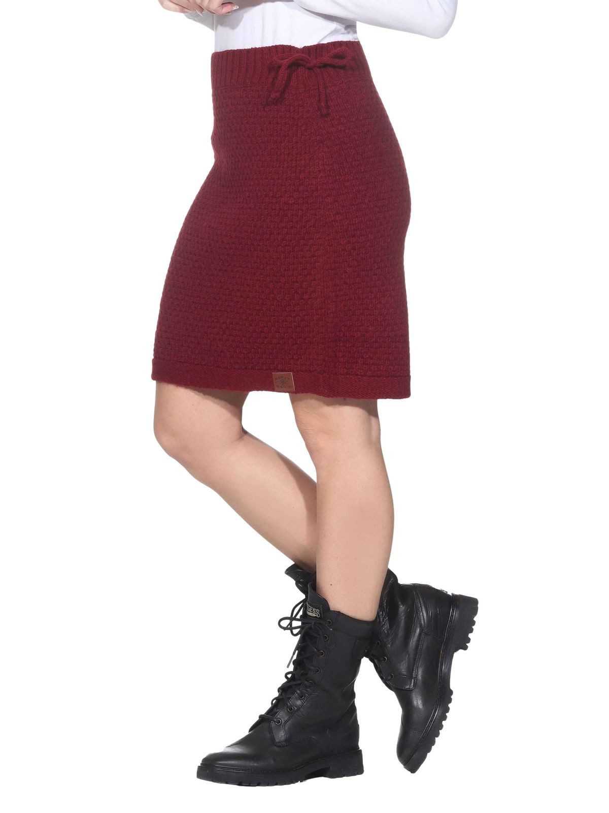KUNST UND MAGIE Strickrock Klassischer Boho Strickrock Rock Winter Wolle