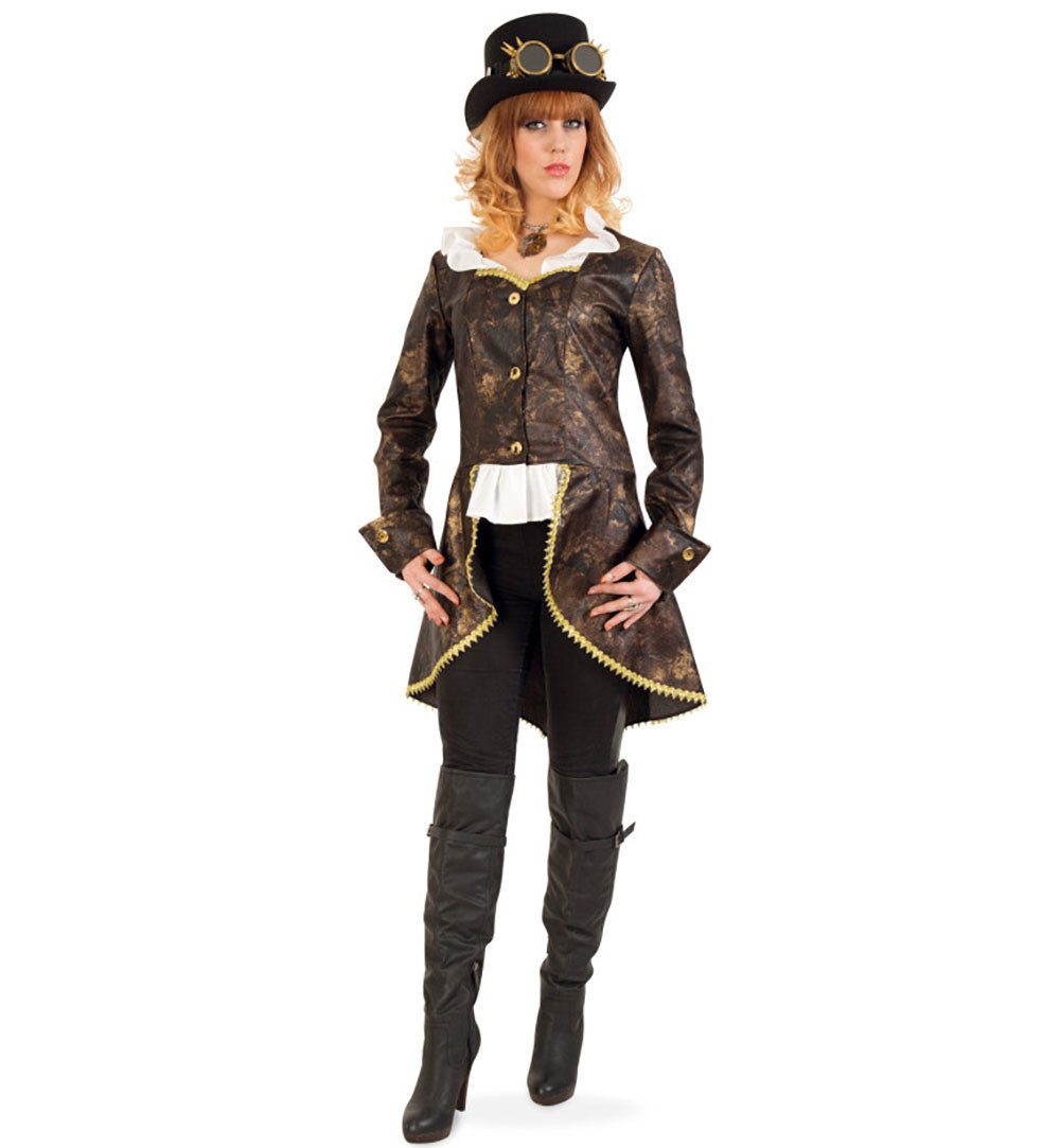 Fries Kostüm Damen Steampunk Kostüm Jacke Leonore mit Hemdeinsatz Karneval günstig online kaufen