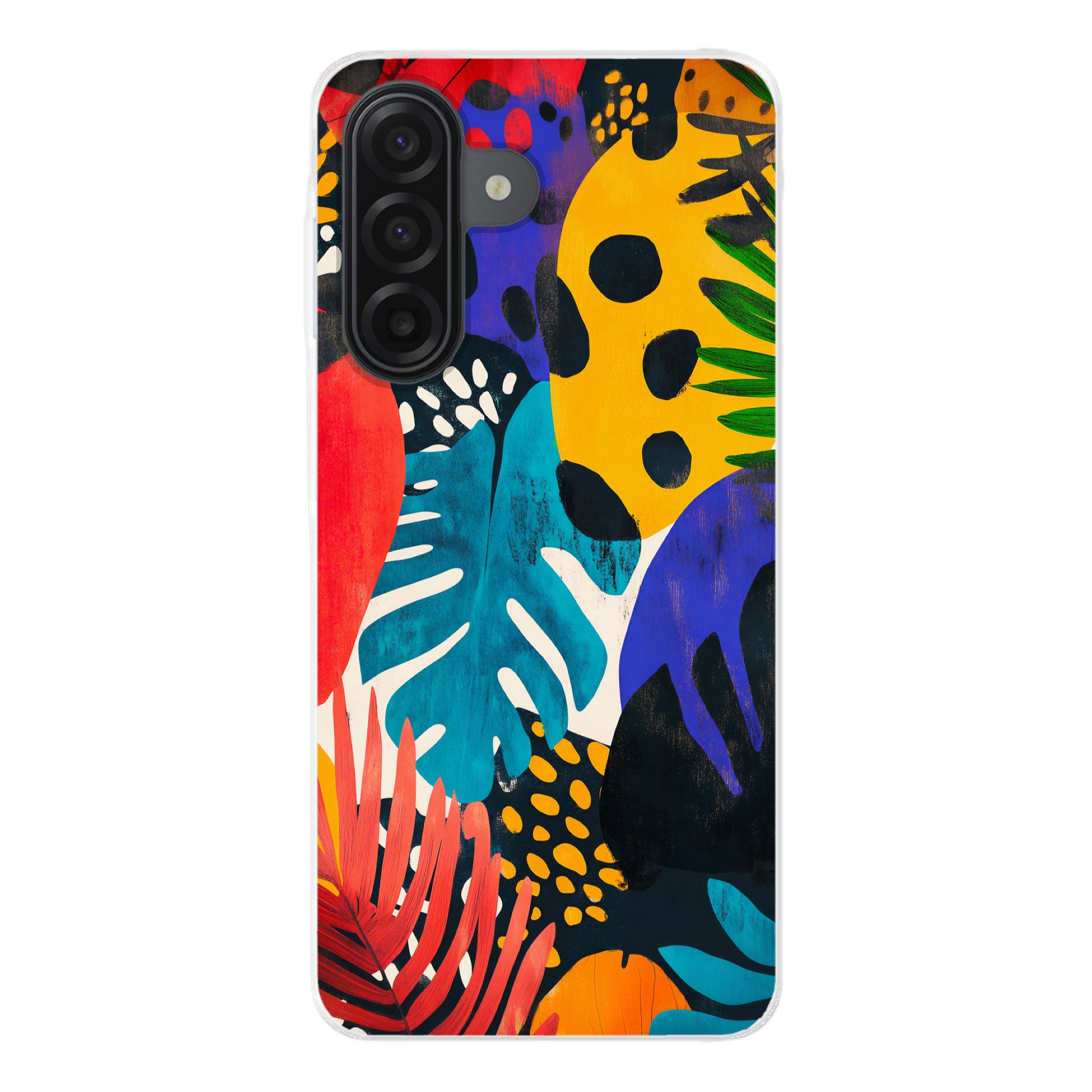 MuchoWow Handyhülle für Samsung Galaxy A17 Blätter - Formen - Abstrakt - Farbenfroh, Smartphone-Bumper, Print, Handy Schutzhülle Dünn