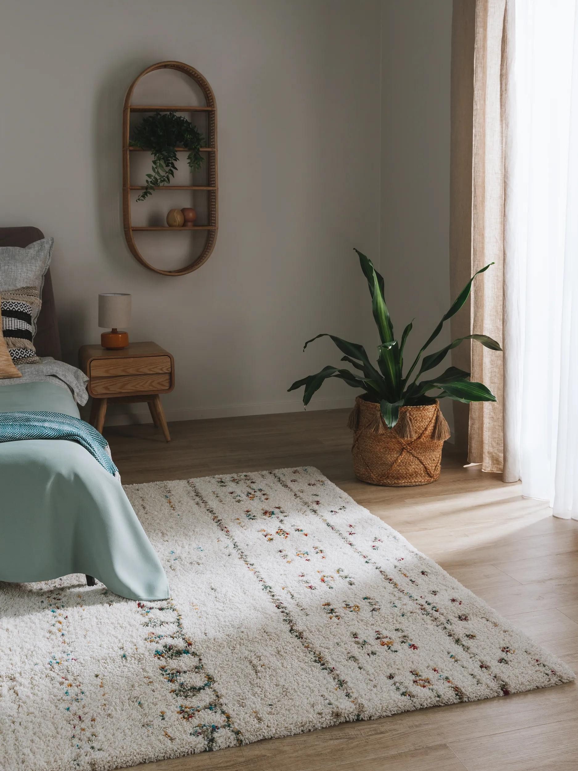benuta Hochflor-Teppich Gobi, rechteckig, Höhe: 21 mm, Teppich Wohnzimmer, Schlafzimmer, Esszimmer, Flur, Kunstfaser, Cozy
