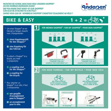 Andersen Einkaufstrolley Komfort Shopper Signe rot, klappbare Ladefläche, belastbar bis 50kg, wasserabweisend