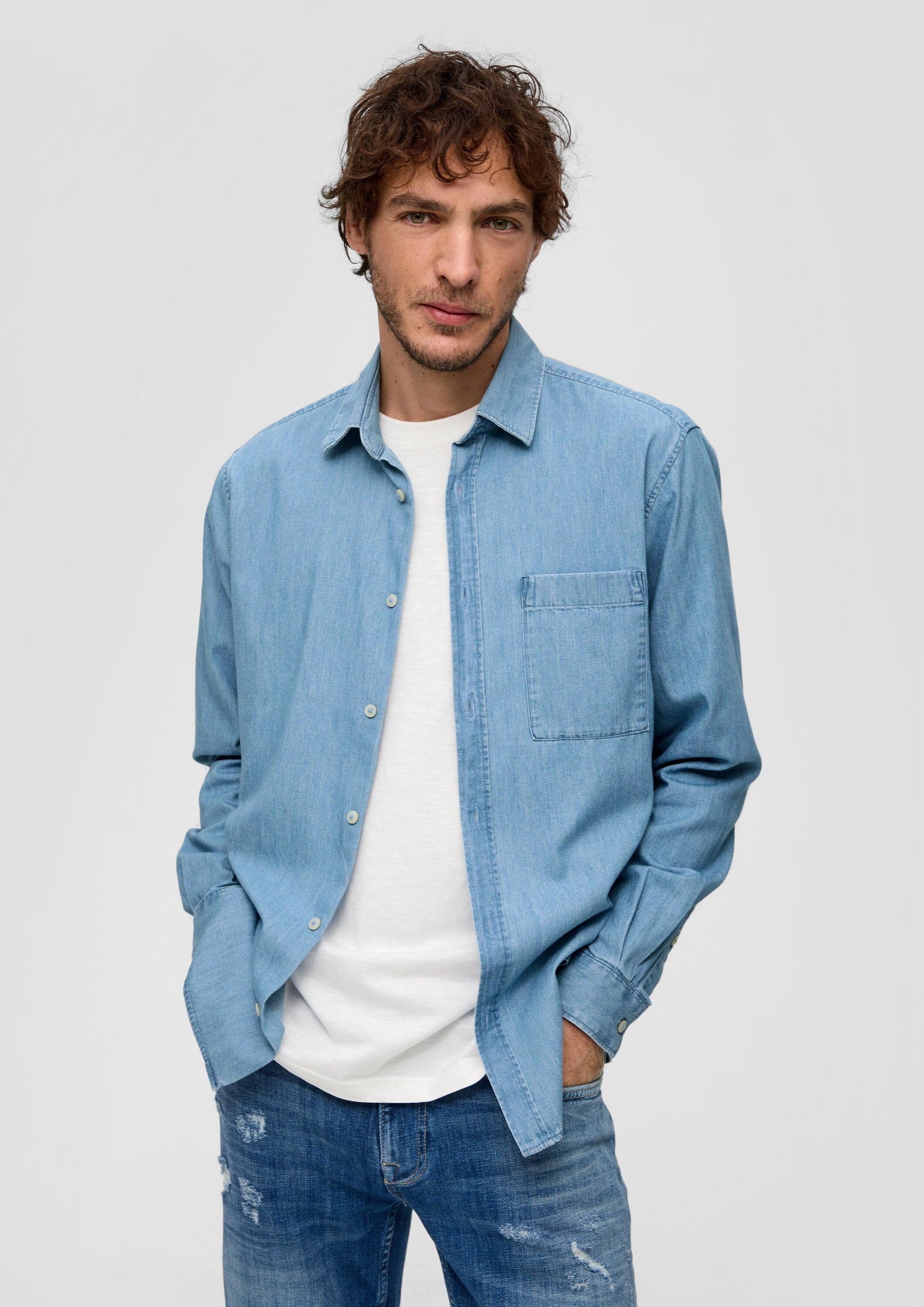 s.Oliver Langarmhemd Hemd Twillhemd mit Kentkragen günstig online kaufen