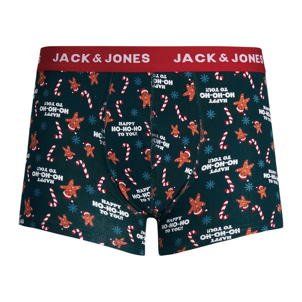 Wäsche/Bademode Boxershorts Jack & Jones Plus Boxershorts Übergrößen Herren Xmas Pants 3er-Pack weinrot/grün Jack & Jones (3 Stü