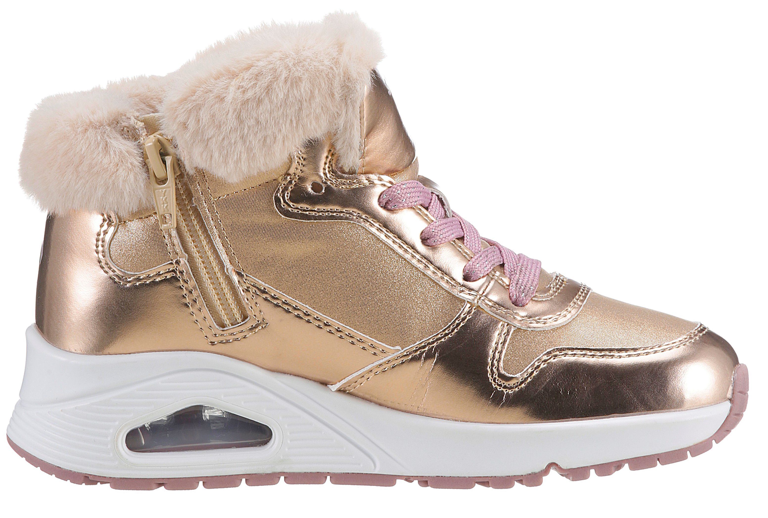 Skechers Kids TRIM rosegold mit Schnürboots Reißverschluss