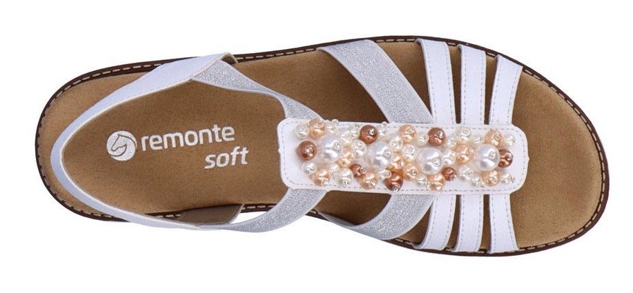 weiß-kombiniert Sandale Remonte mit Perlen verziert