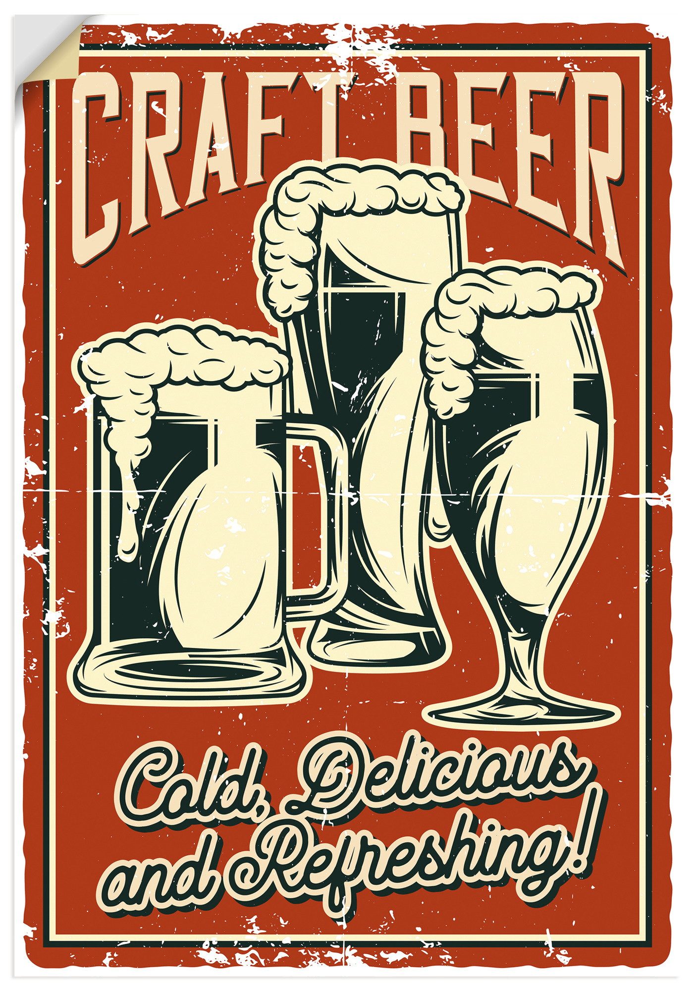 Artland Wandbild Craft Beer, (1 St), als Alubild, Leinwandbild, Poster, Wandaufkleber in verschied. Größen