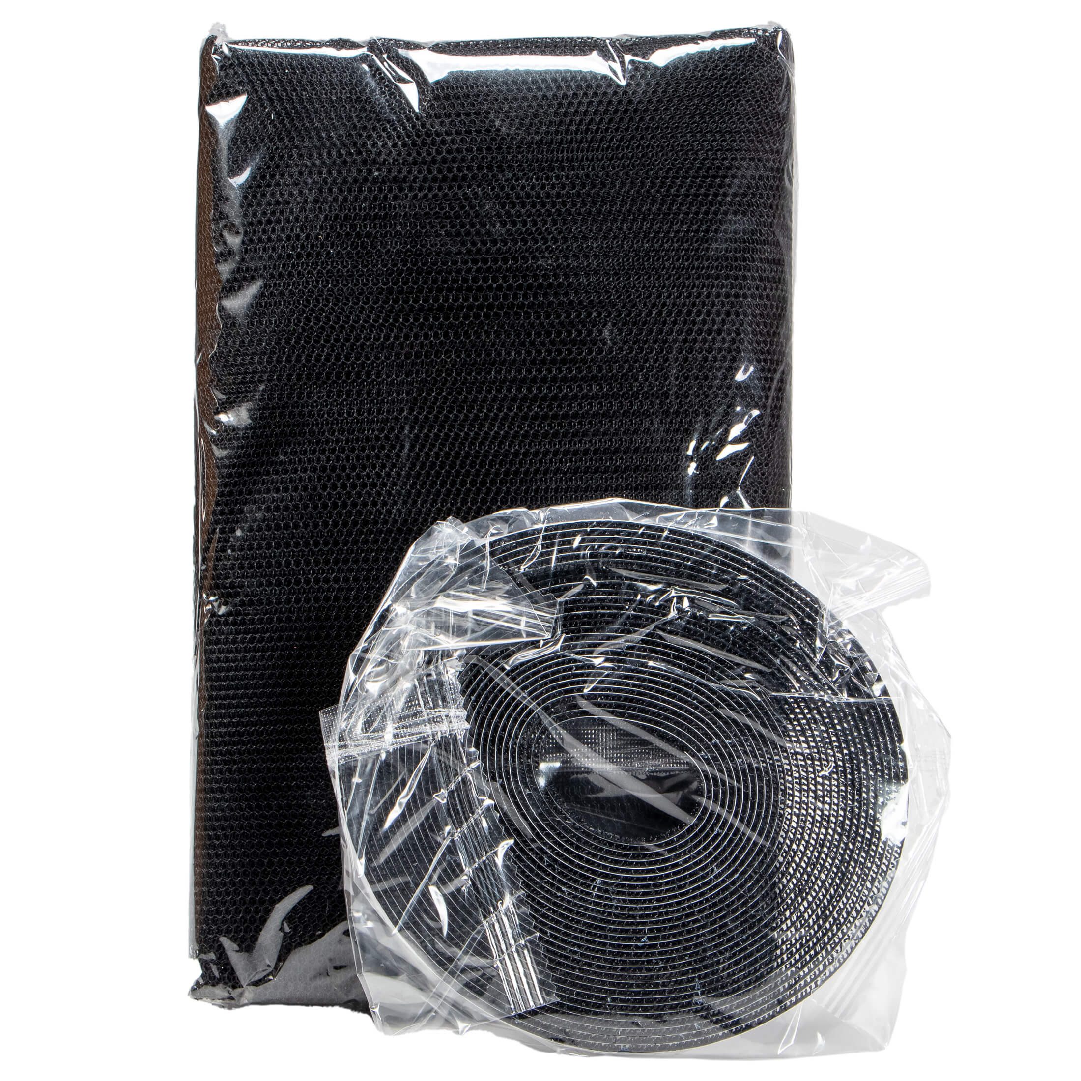 Best Choice Fliegengitter-Gewebe Insektenschutz für Türen 220 x 75 cm Tür Fliegengitter schwarz, Gitterfläche 220x150 cm, Klettband, selbstklebend