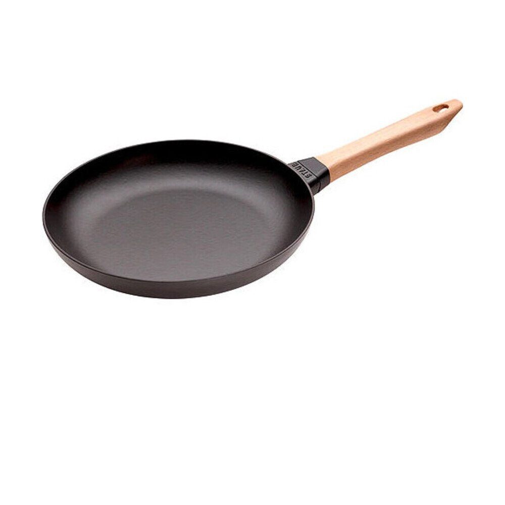 Staub Bratpfanne Bratpfanne 28 cm schwarz, 2l, Made in France, Gusseisen, emailliert, schwarz, Handreinigung