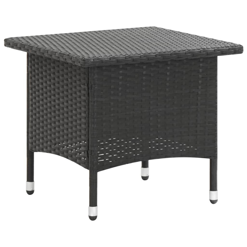 vidaXL Gartentisch NA Teetisch Schwarz 50x50x47 cm Polyrattan