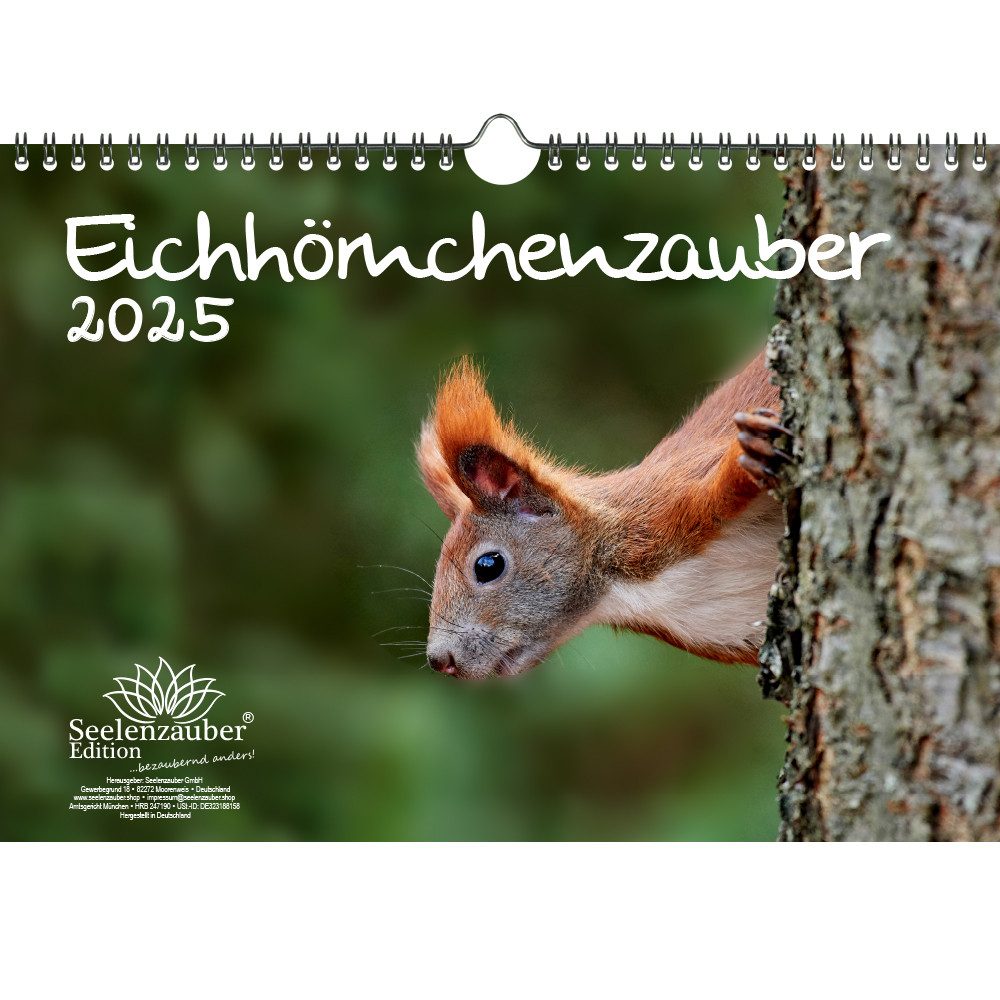Seelenzauber Wandkalender Eichhörnchenzauber DIN A4 Kalender für 2025