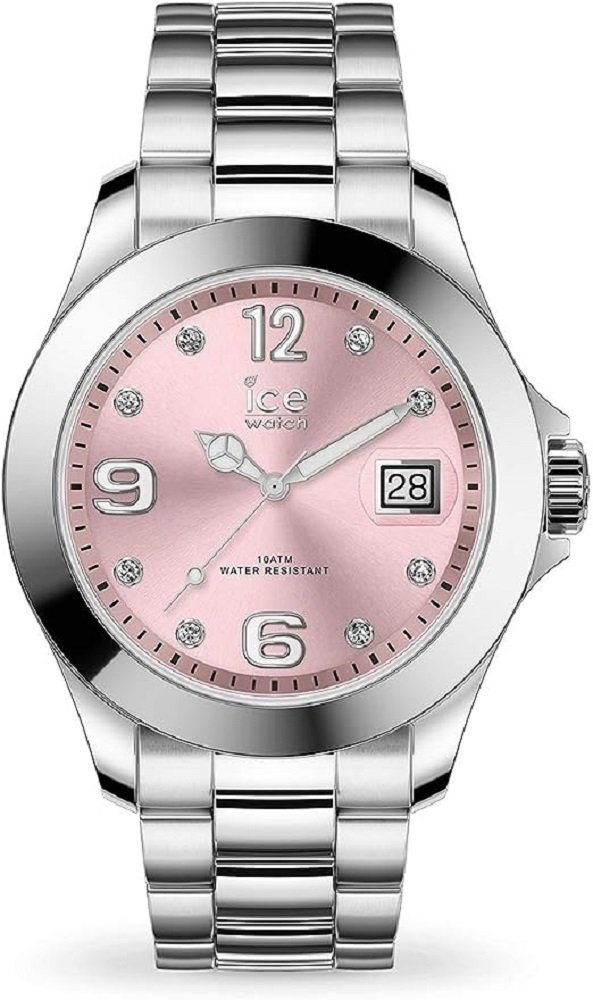 ice-watch Quarzuhr, Ice-Watch - ICE steel Light pink with Swarovski-stones  (Medium)