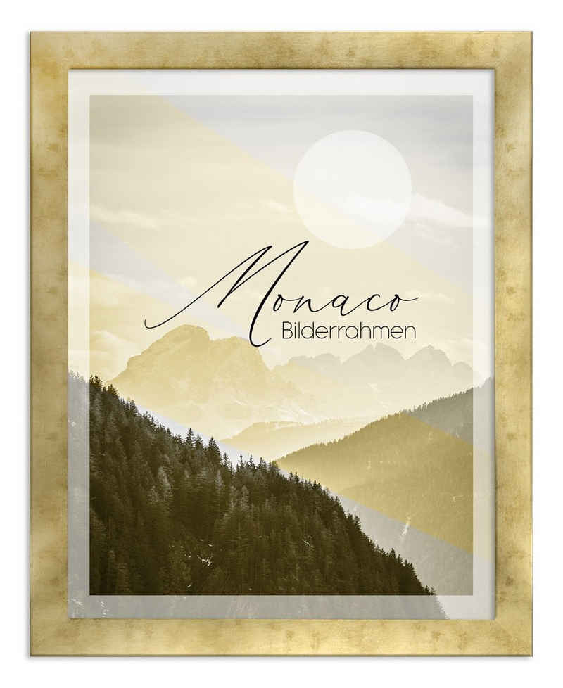 BIRAPA Einzelrahmen »Monaco in Schwarz, Weiß, Gold, Holz, Alu, Vintage«, (1 Stück), 20x20 cm, Gold Antik, MDF