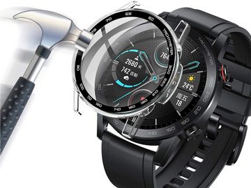 MSM Smartwatch-Hülle Hülle für Huawei Watch GT2 46 mm Schutzhülle Schutzglas Case Display Panzerfolie 9H