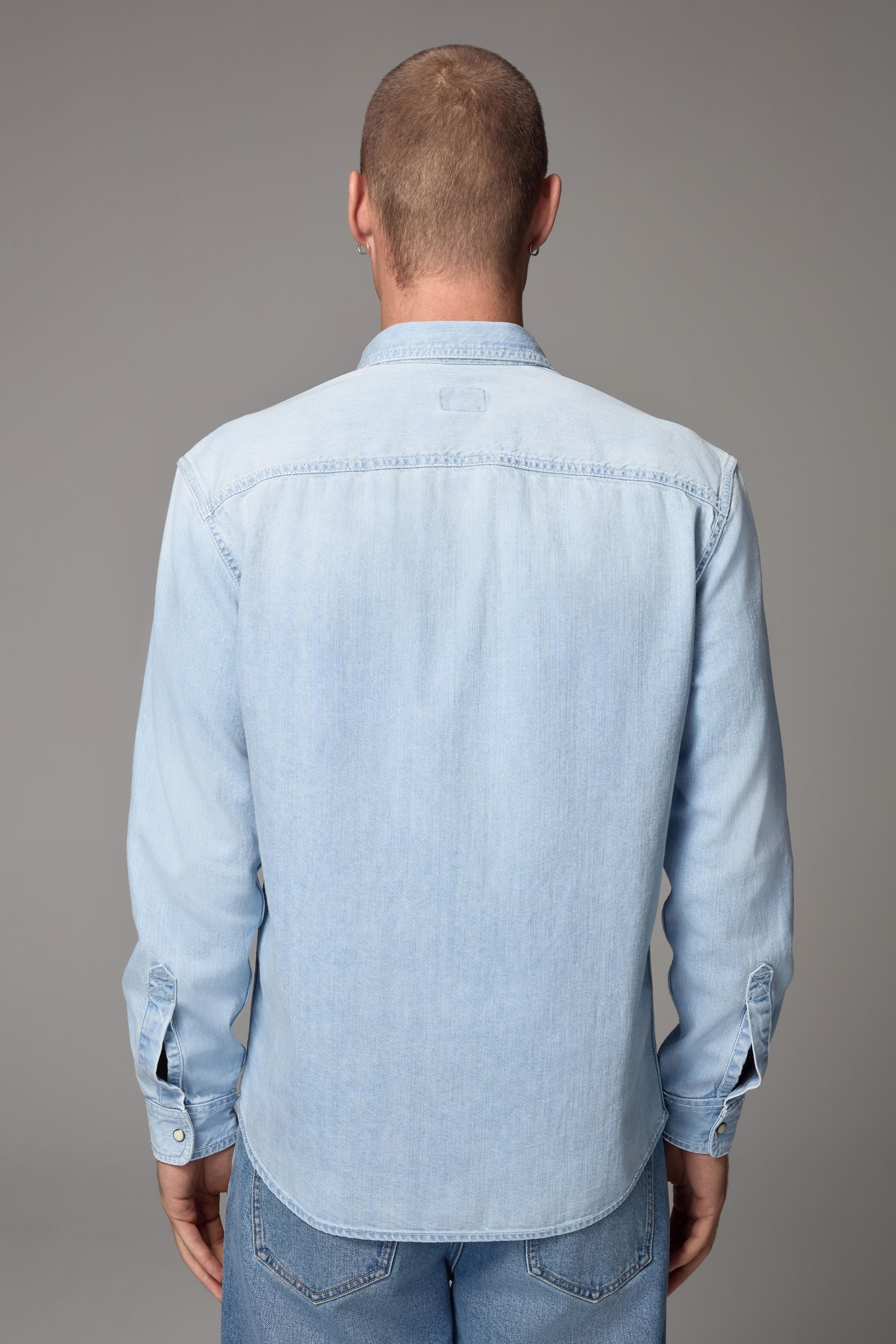 Next Langarmhemd Langärmeliges Denim-Westernhemd aus Baumwolle günstig online kaufen