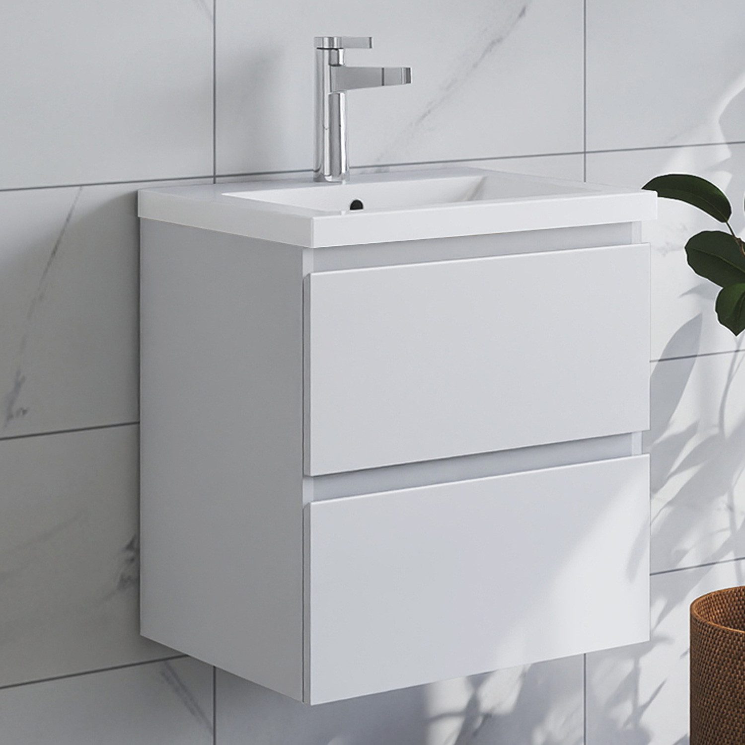 duschspa Waschtisch Waschbecken mit Unterschrank Badschrank Waschplatz Badmöbel Set, Matt, 50-120cm