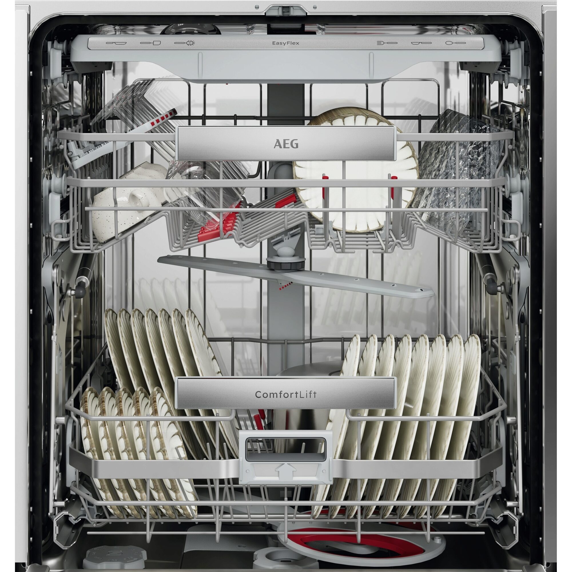 AEG vollintegrierbarer Geschirrspüler 8000 GI8200B4SC, ComfortLift® Unterkorb: Be- und Entlade deine Spülmaschine ohne Bücken