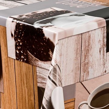 laro Tischdecke Wachstuch-Tischdecken Abwaschbar Kaffee. schwarz/braun rechteckig