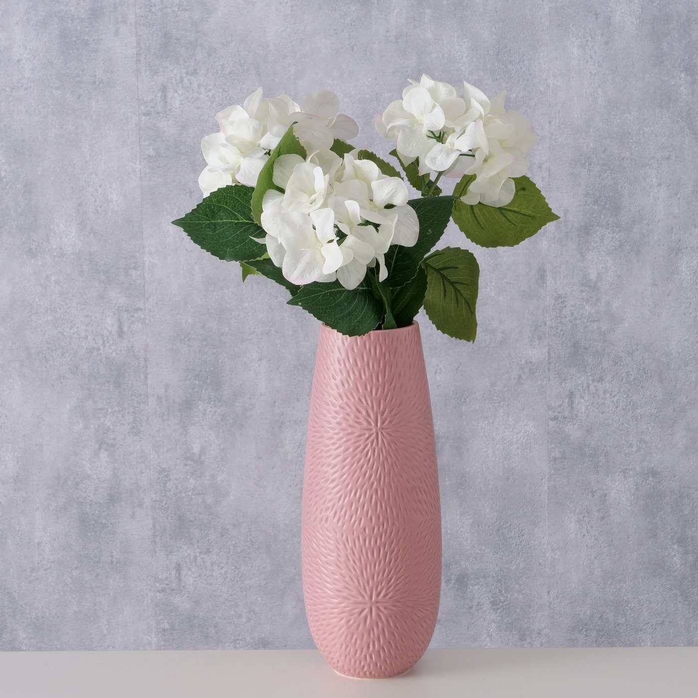 BOLTZE Dekovase "Salina" aus Keramik (Steingut) in rosa, Vase Blumenvase