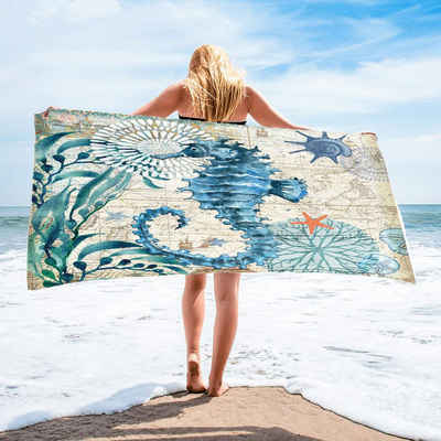 Tisoutec Strandtücher Strandtücher, sandfreie, schnell trocknende und leichte Stranddecke, .Perfekt für den Stran, Reisehandtuch, Strand, Sauna,100x180 cm