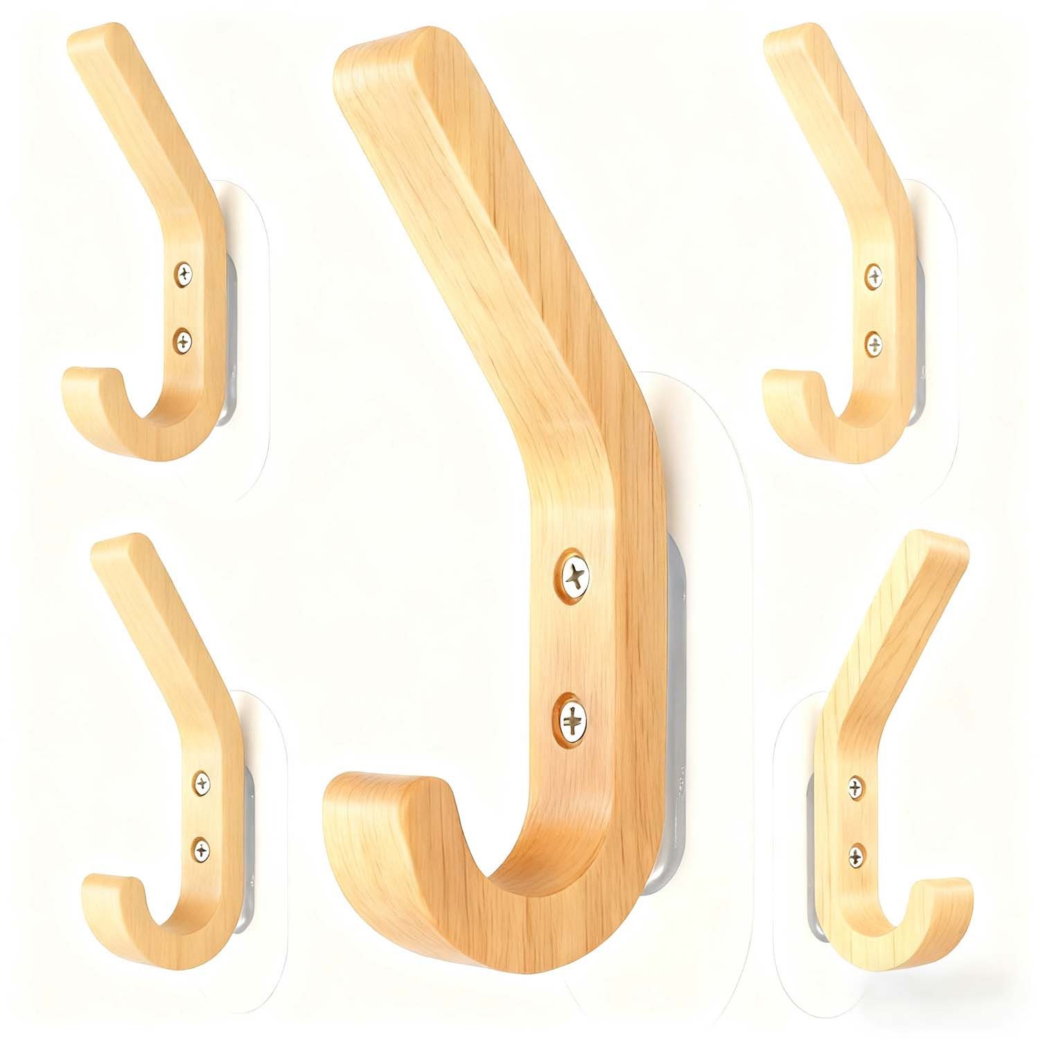 trends for living Garderobenhaken 5 Stück Holz Kleiderhaken an Wand befesti günstig online kaufen