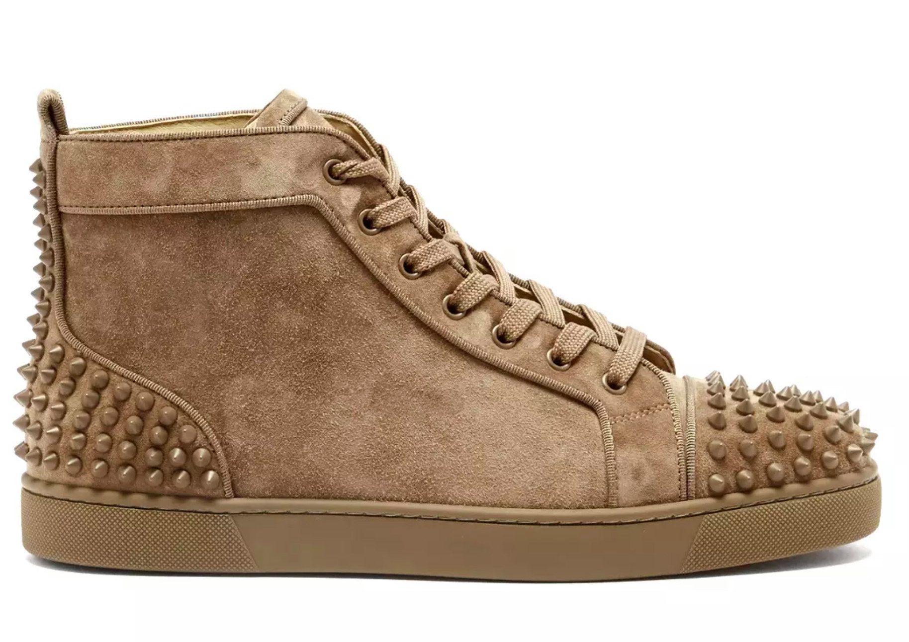 CHRISTIAN LOUBOUTIN Lou Spikes 2 High-Top Sneakers Sneakerboots Handplatzierte tonale Spikes, Hochwertiges Wildleder