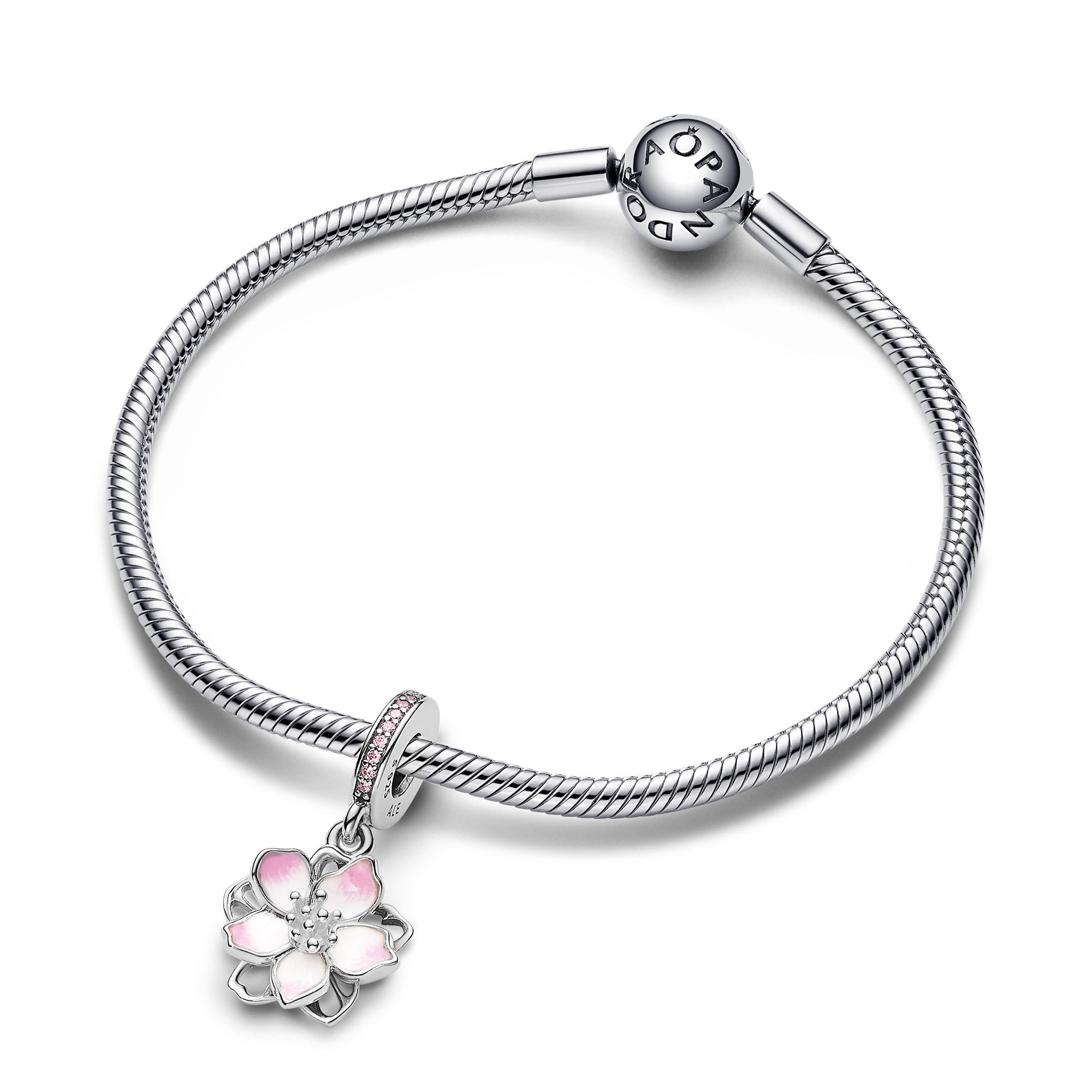 Pandora Blumenanhänger Charm-Silber Kirschblüte