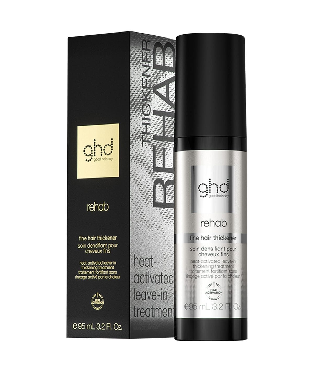 GHD Leave-in Pflege ghd rehab Fine Hair Thickener Leave-in Treatment 95 ml – Volumen & Hit, Packung, 1-tlg., Volume Boost