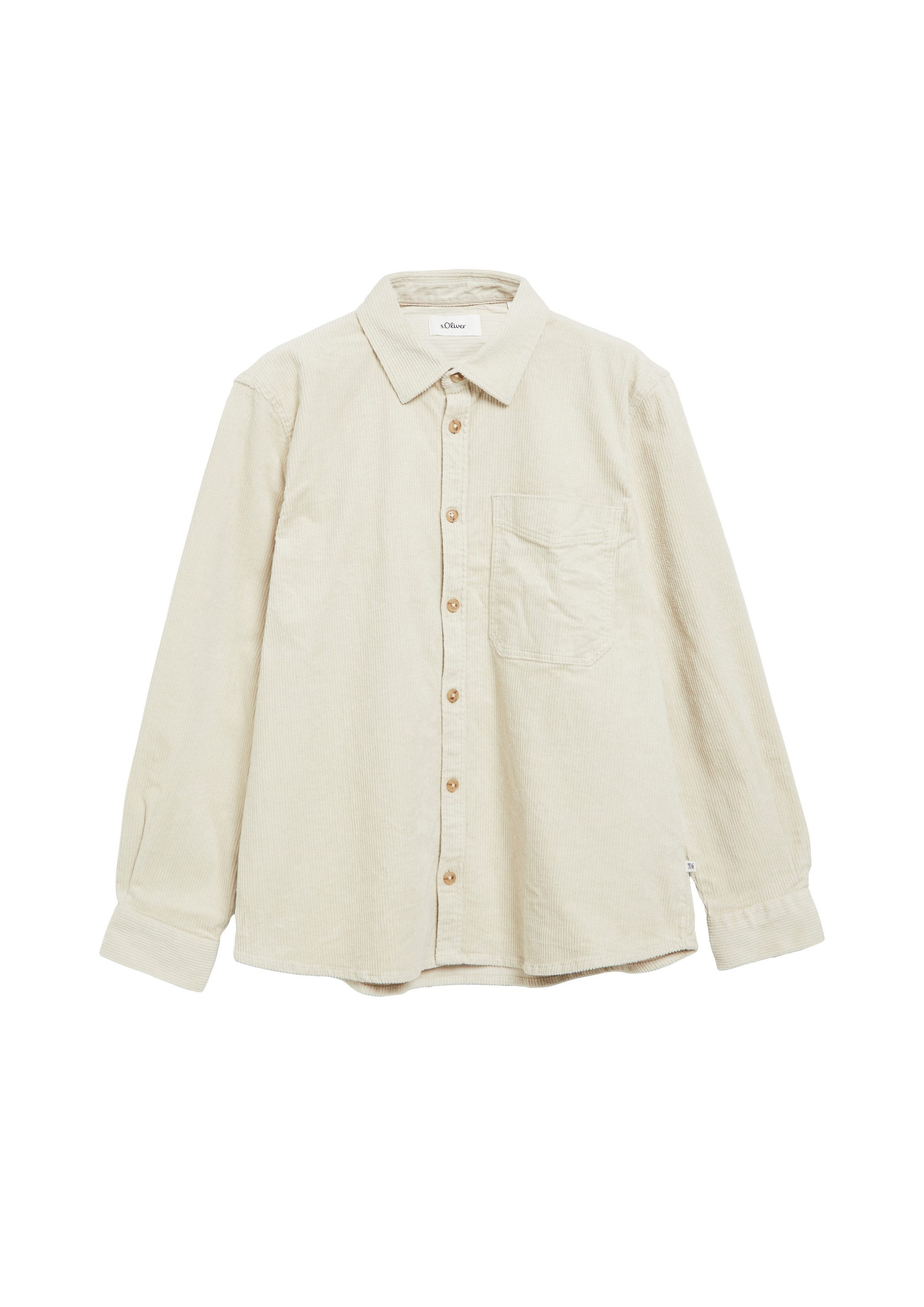 s.Oliver Hemdjacke Hemd Lässiges Cord-Overshirt aus Baumwollstretch