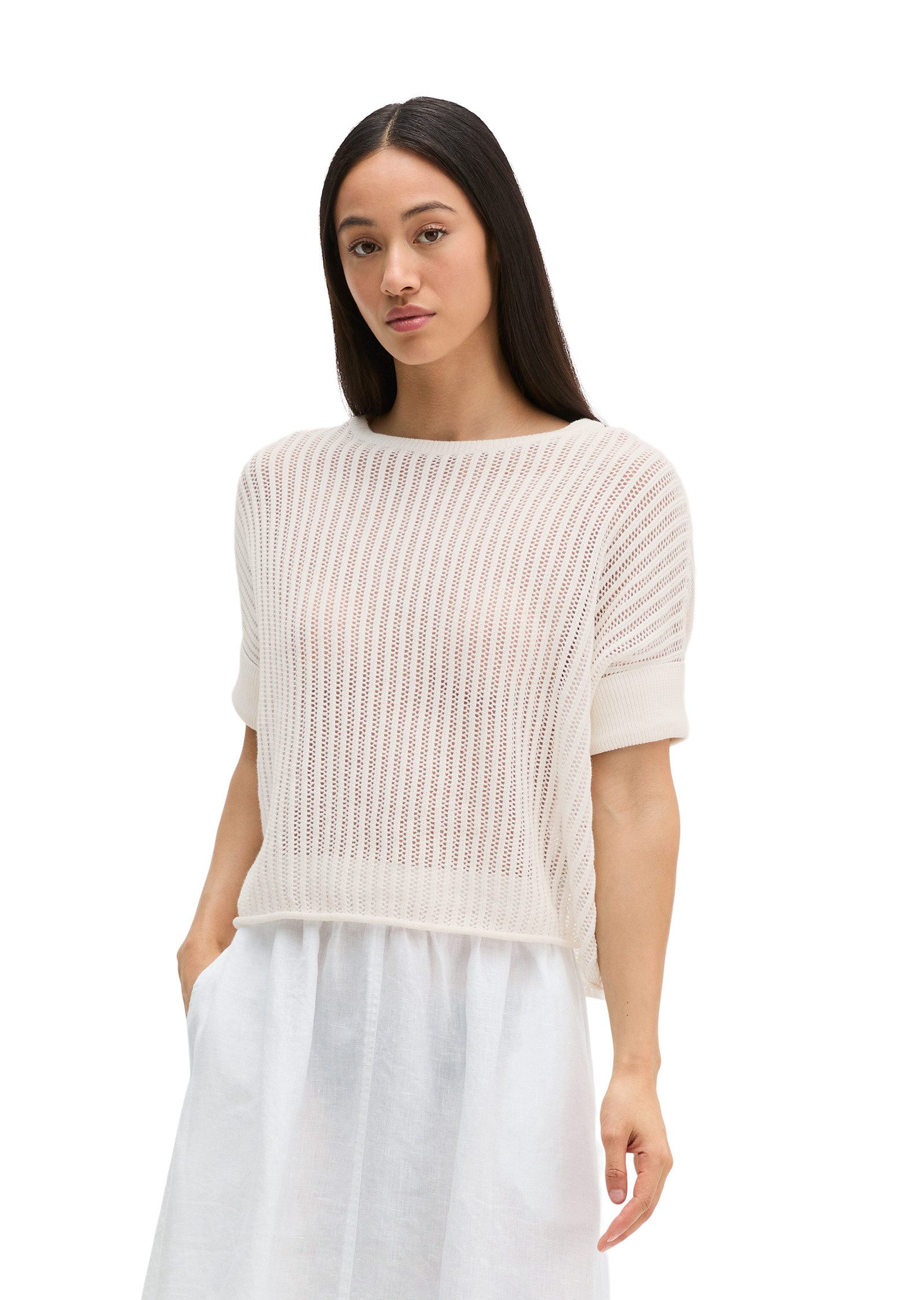 Marc O'Polo Strickpullover aus Organic Cotton-Leinen-Mix