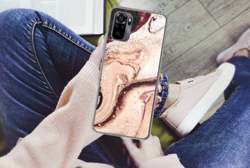 MuchoWow Handyhülle Stein - Marmor - Edelstein - Abstrakt - Natur - Rosa, Phone Case, Handyhülle Xiaomi Redmi Note 10, Silikon, Schutzhülle