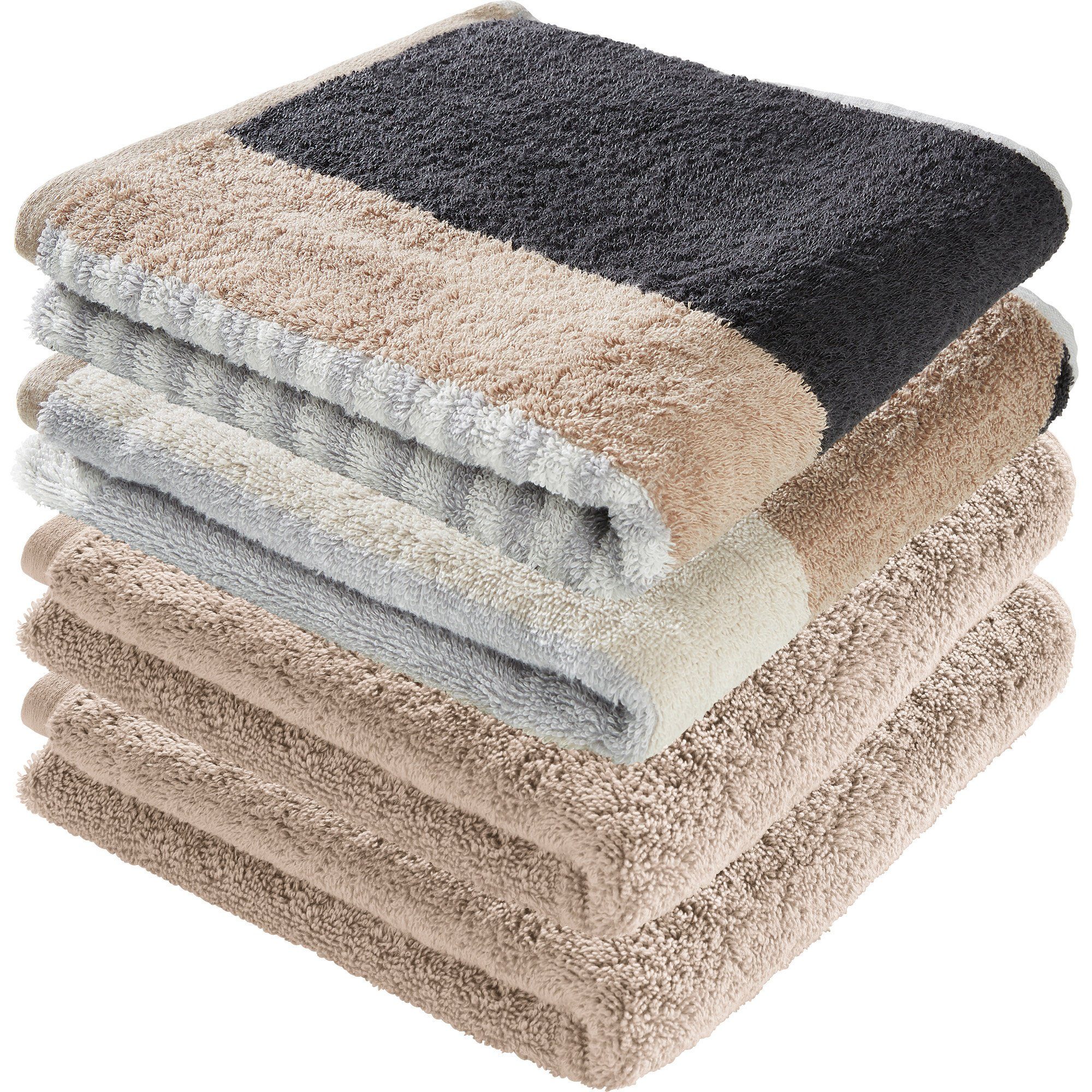OTTO gemusterte online kaufen Handtücher Braune |