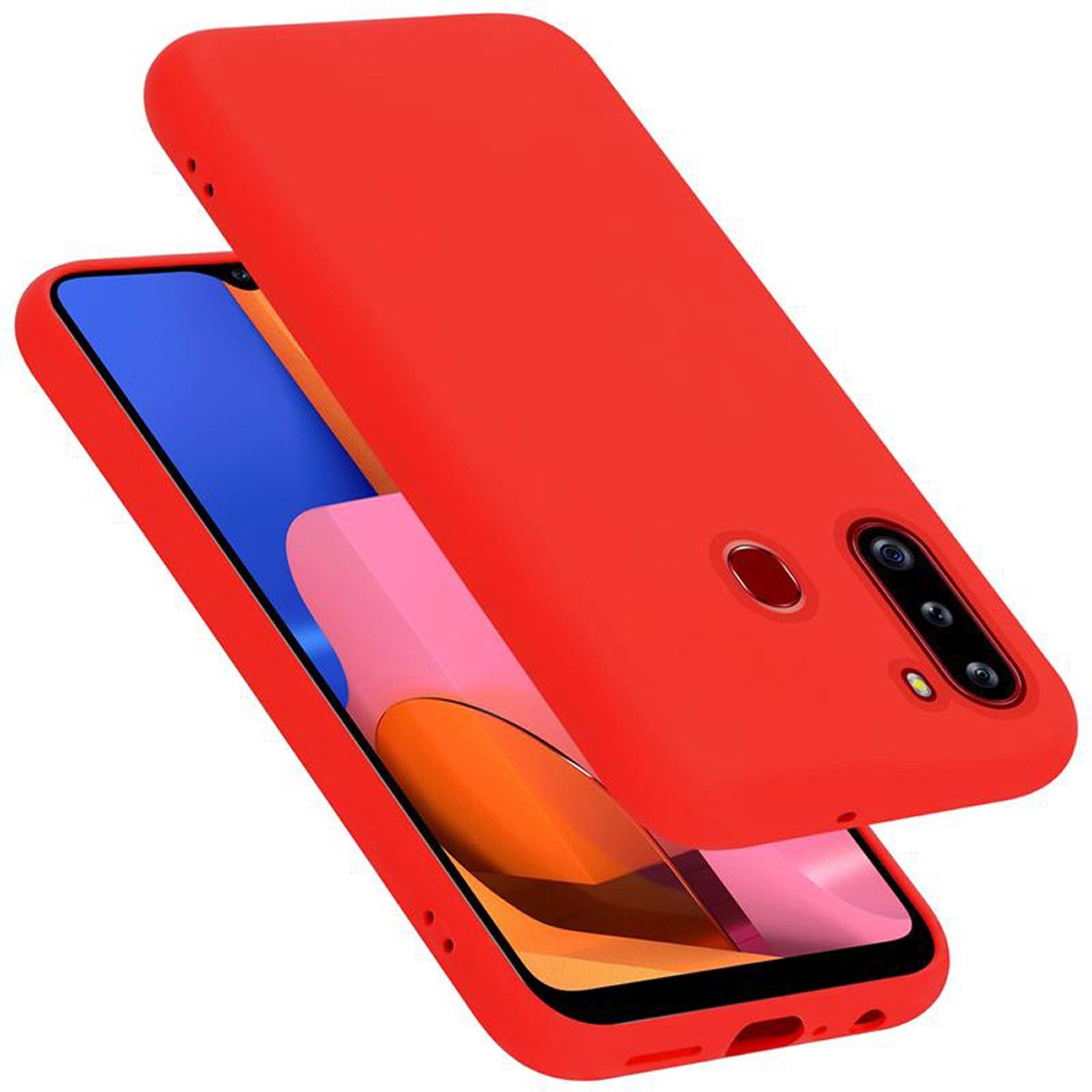 Cadorabo Handyhülle für Samsung Galaxy A21 Hülle Samsung Galaxy A21, Flexible Hülle TPU Silikon Schutzhülle Back Cover Case