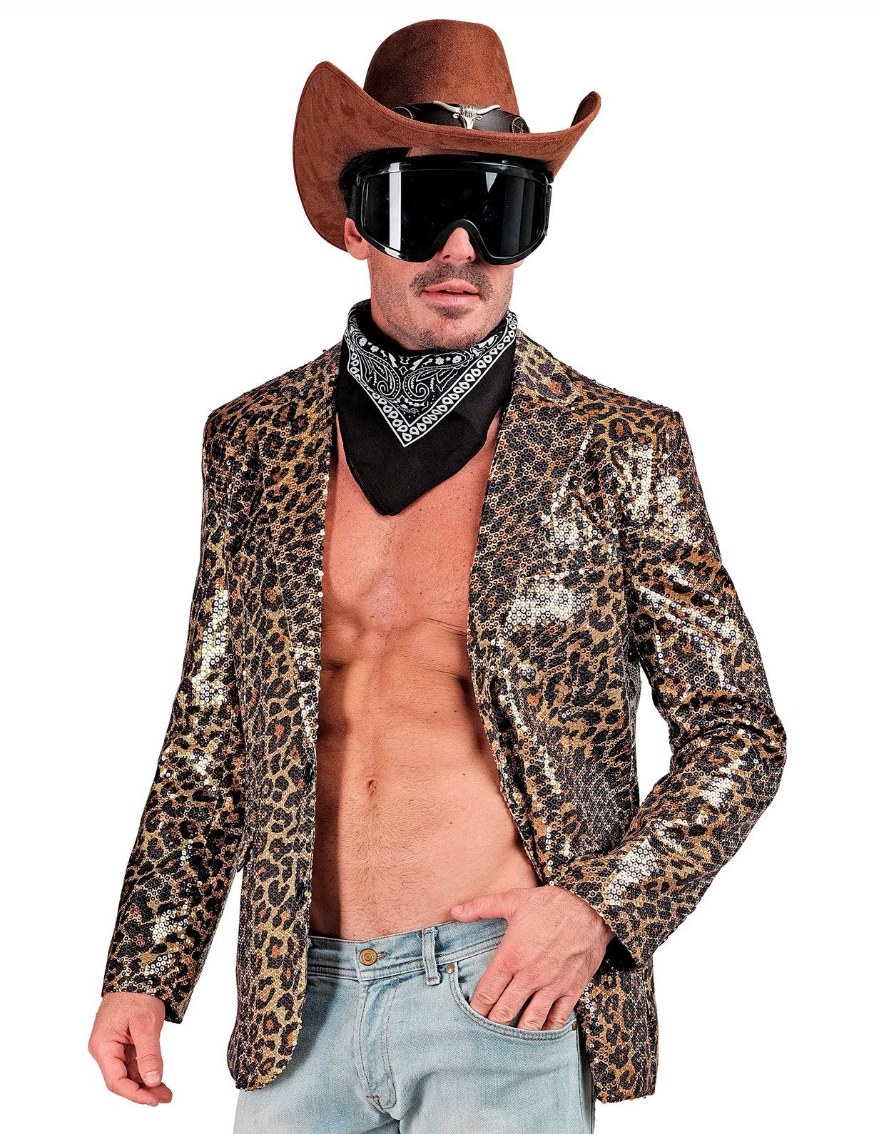 Widmann S.r.l. Kostüm Pailletten Anzugjacke Leopardenmuster für Herren günstig online kaufen