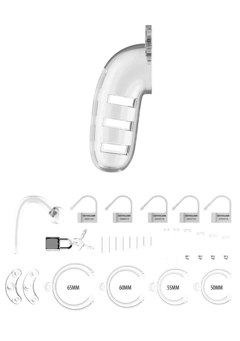 ManCage Peniskäfig Model - Plug Cage Chastity Transparent, 12 - with anpassbarer Durchmesser