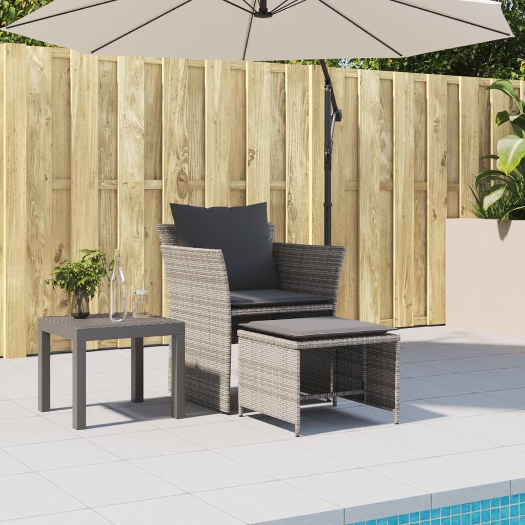 vidaXL Gartenlounge-Set Gartenstuhl mit Fußhocker Grau günstig online kaufen