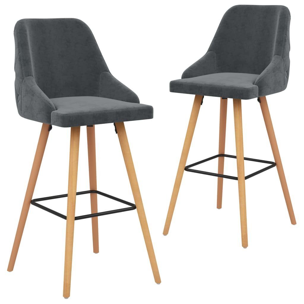 Barhocker Barhocker 2 Stk. Dunkelgrau Samt