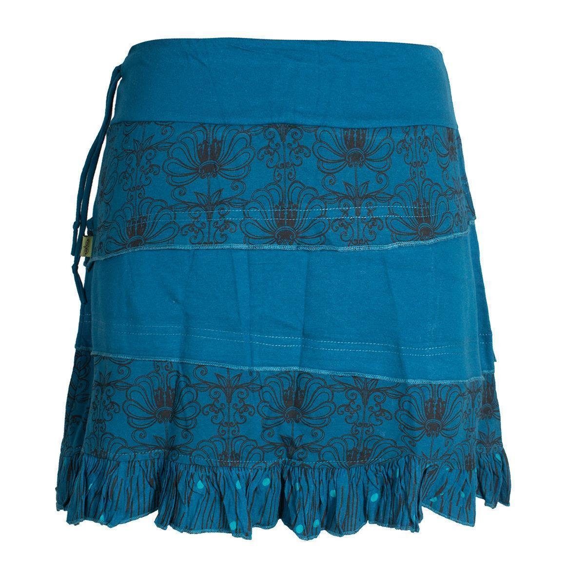 Vishes Rüschenrock Rüschen Rock mit dehnbarem Bund und Taschen Patchwork, Cacheur, Goa, Hippie, Elfen Style