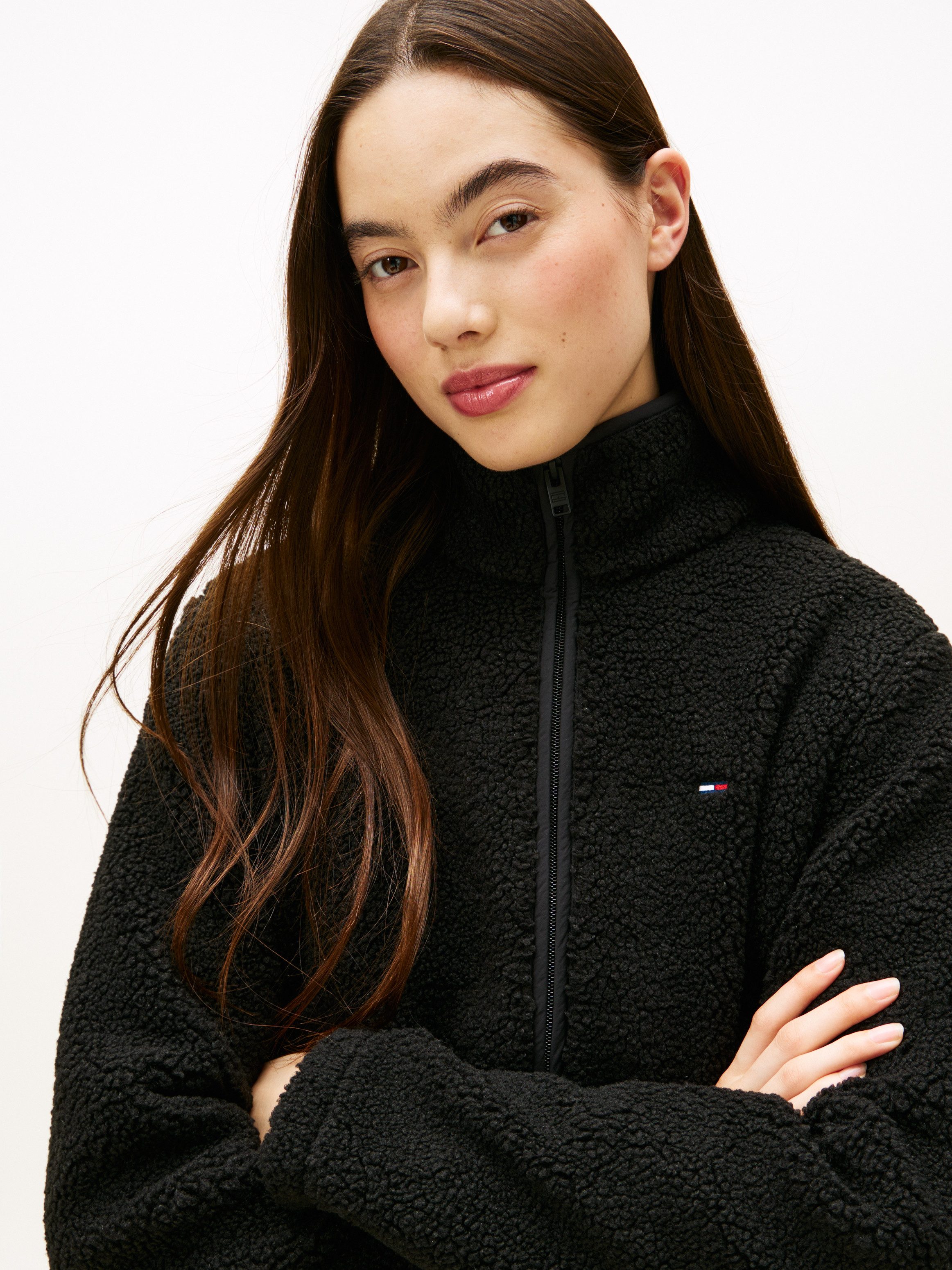 Tommy Jeans Sweatjacke TJW REG SH S-FLAG TEDDY ZIP THRU günstig online kaufen