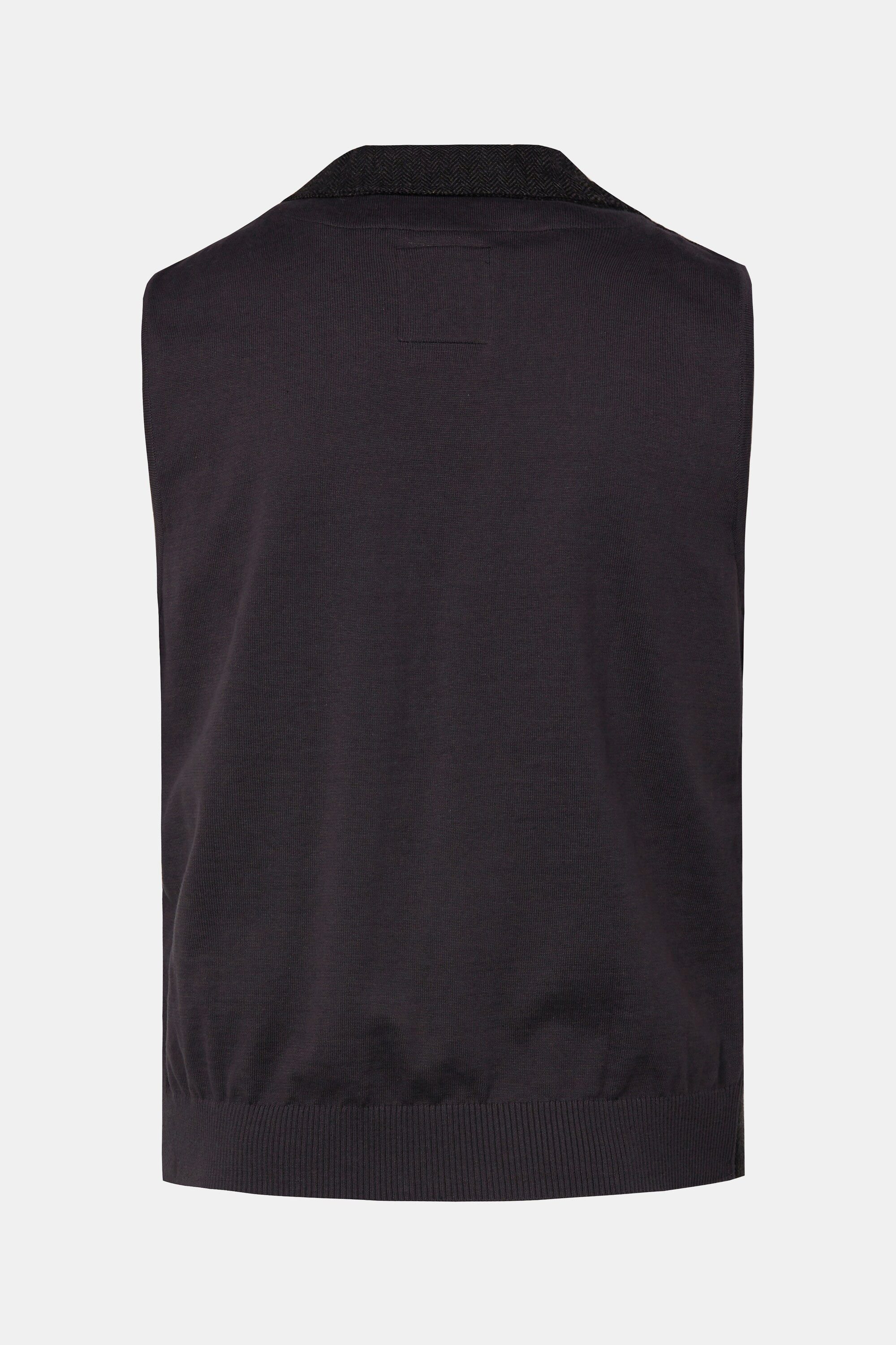 JP1880 Steppweste Tweed-Weste FLEXNAMIC® Revers Strickrücken