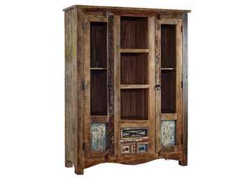 Massivmoebel24 Highboard Highboard Altholz 115x40x150 mehrfarbig lackiert NATURE OF SPIRIT #21