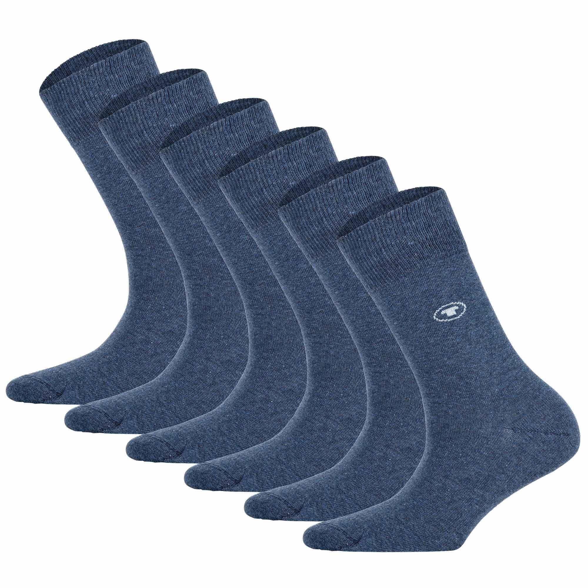 TOM TAILOR Kurzsocken Damen Socken 6er Pack - Basic, Baumwollmischung Blau