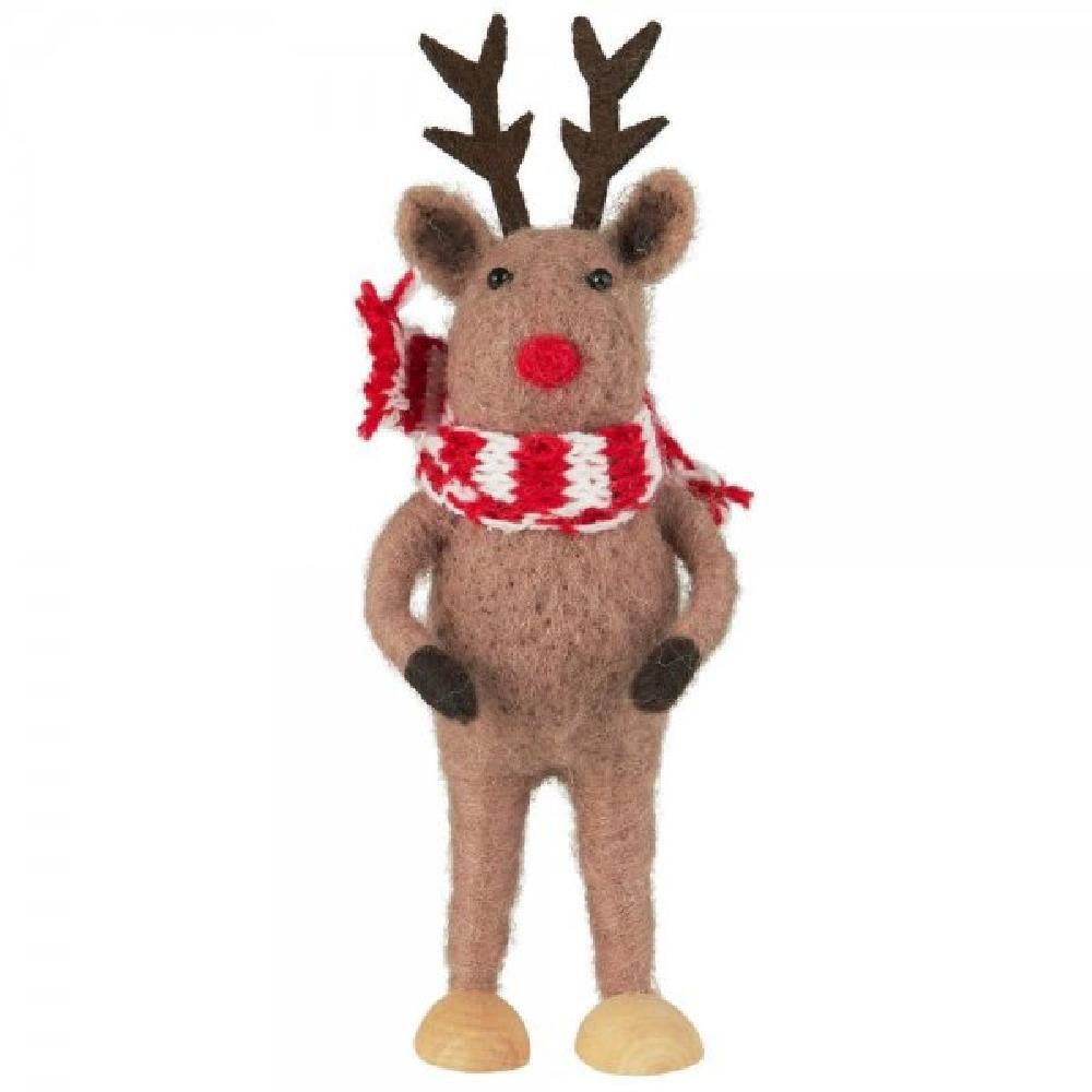 Ib Laursen Weihnachtsbaumkugel Ib Laursen Weihnachtsdeko Filz Rentier Rudolf stehend