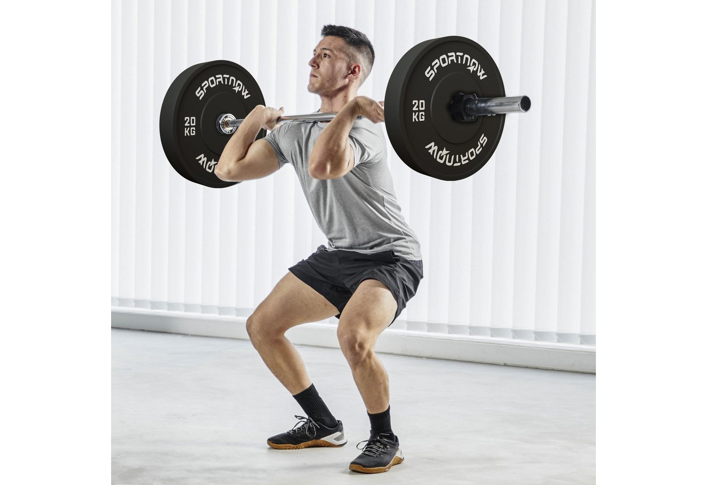 SPORTNOW Hantelscheiben 2 x 20kg Gewichte, Gewichtsscheiben, Ø 50 mm Bohrung, Schwarz, 40 kg, für 5 cm Hantelstange, Ø 50 mm Bohrung, Schwarz