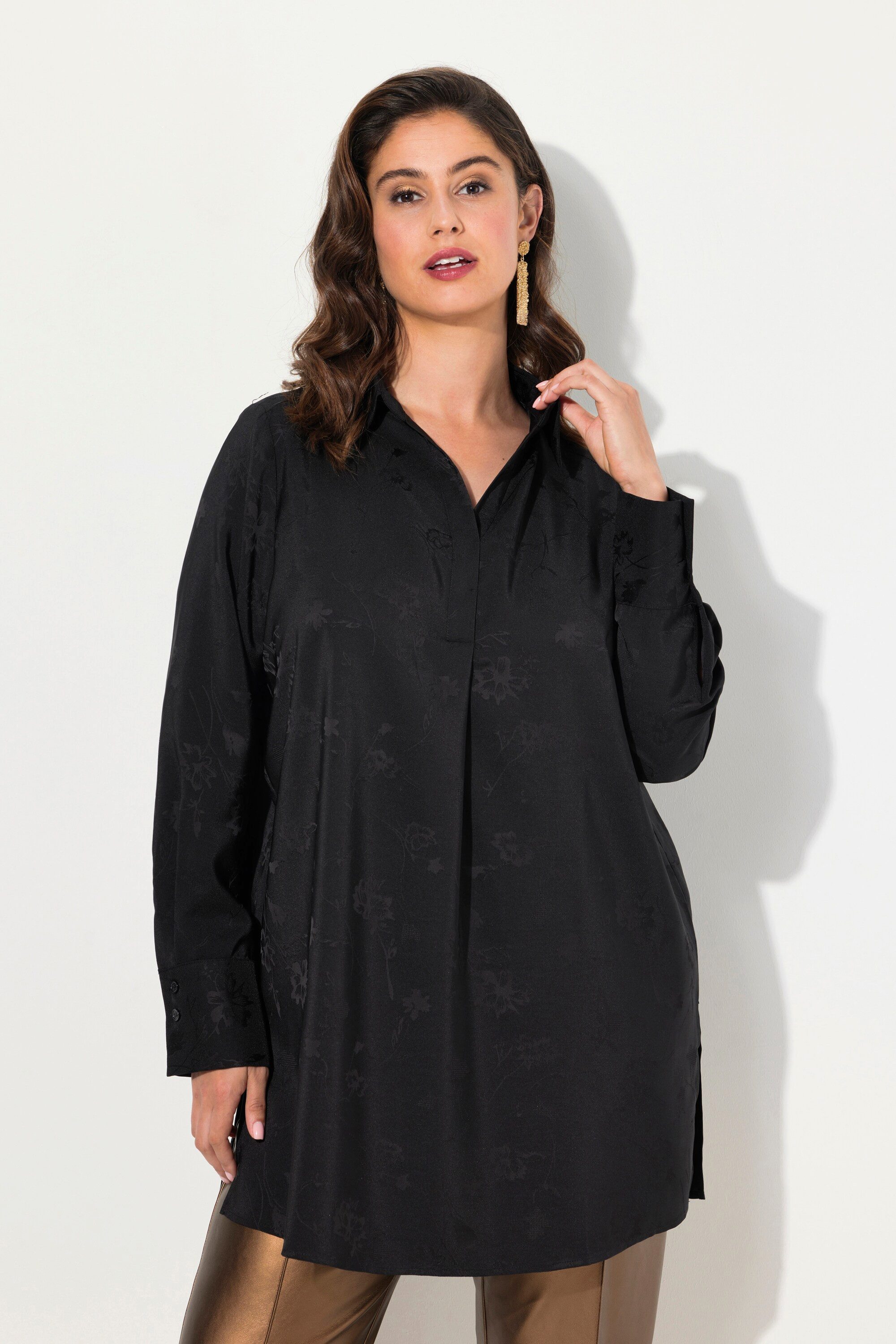 Ulla Popken Tunika Longtunika Satin Struktur günstig online kaufen
