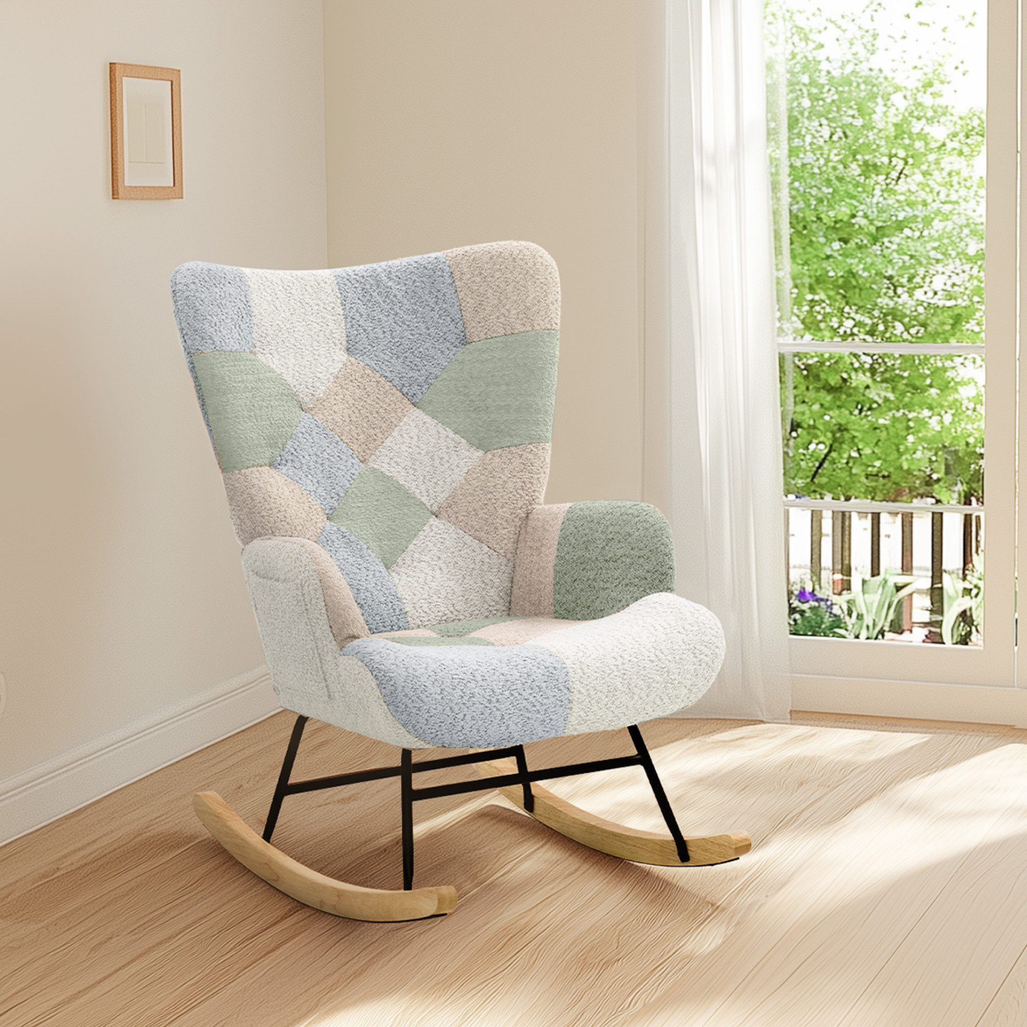 FLEXISPOT Schaukelstuhl mit Hoher Rückenlehne & Fußstütze, Relaxsessel, Sch günstig online kaufen