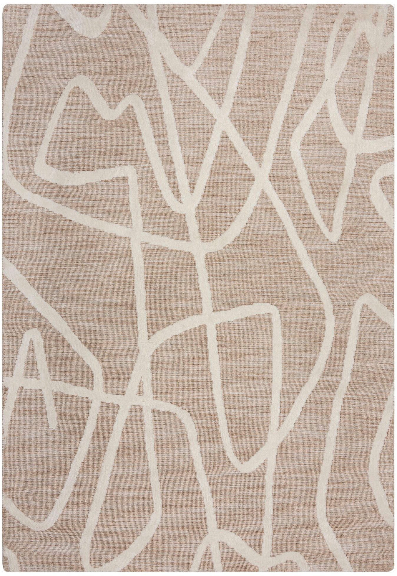 FLAIR RUGS Teppich Micah, rechteckig, Höhe: 12 mm, Hoch-niedriger Flor in Wolle-Optik