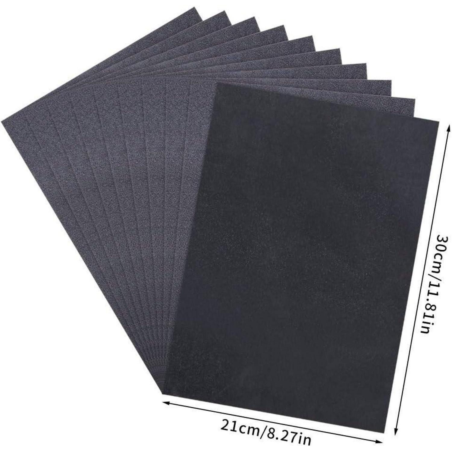Bohoman Transparentpapier 100 Blatt Schwarzes Transferpapier mit 5 Stck Prägestift Set, A4